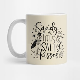 Sandy toes, salty kisses; Mug